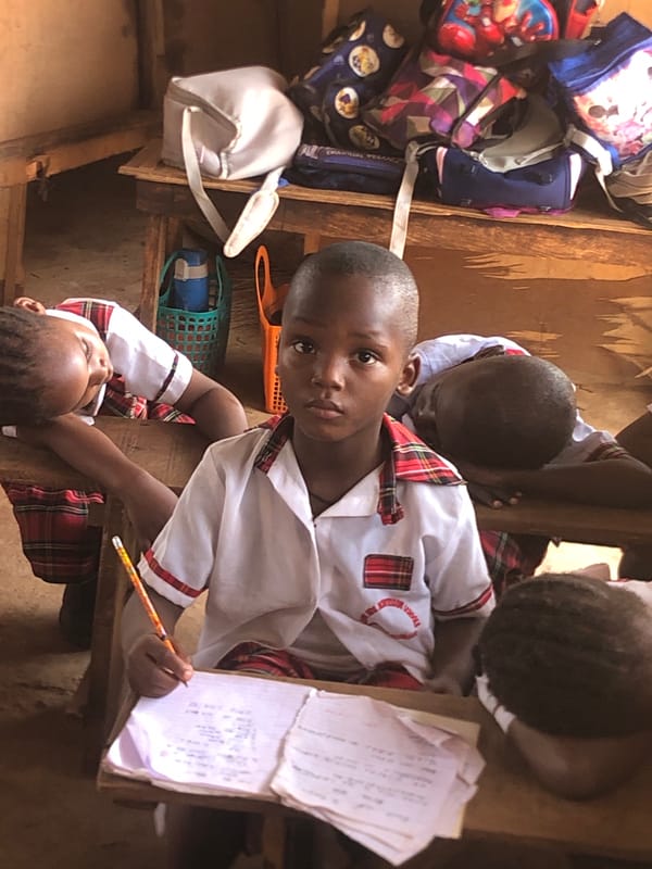 Nigerian school children captured during regular classroom activities