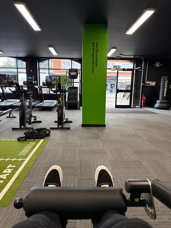 Person photographed during workout session at Letchworth gym