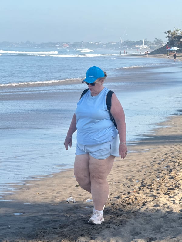 Early morning beach activity observed in North Kuta, Indonesia