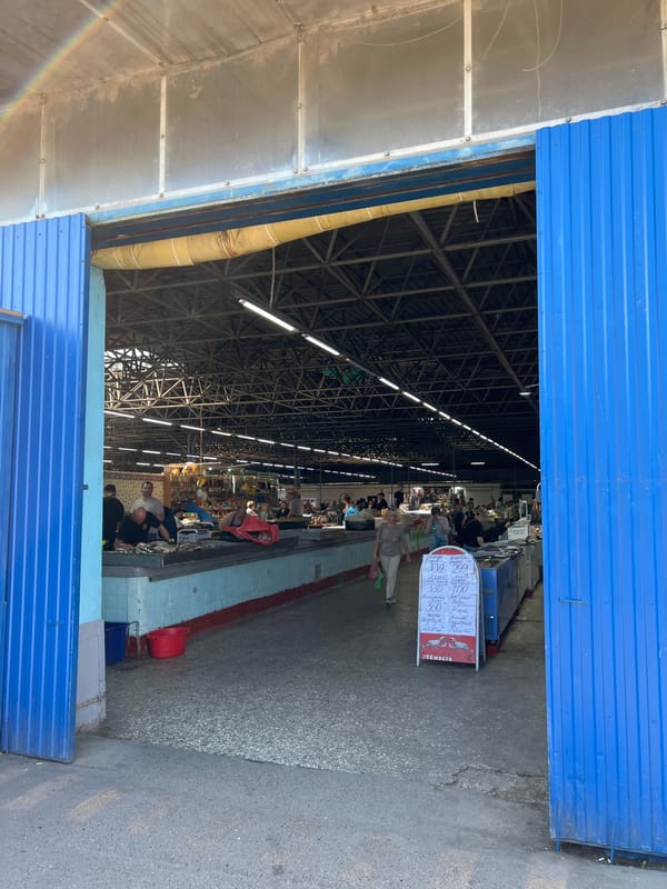 Morning market activity documented in Krasnodar, Russia