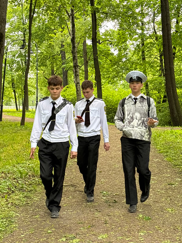 Formal gathering and nature scenes documented across Saint Petersburg
