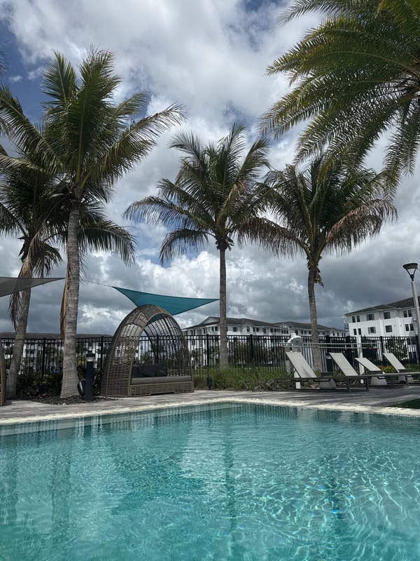 Poolside scene documented in Naples, Florida