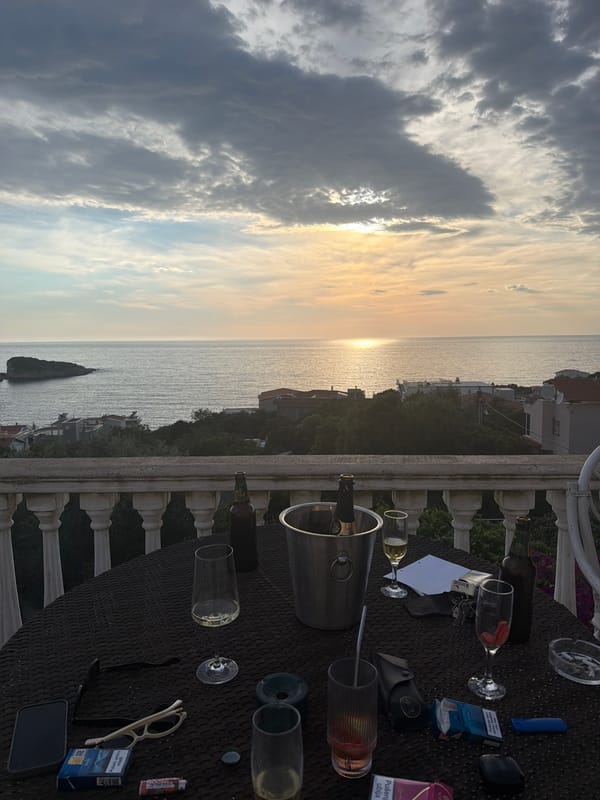 Weekend sunset views documented from coastal Montenegro balcony
