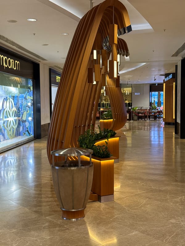 Inside a modern Baku shopping mall on a June afternoon