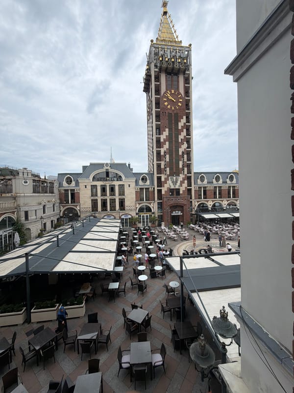 Batumi's spiral Alphabet Tower and its open piazza