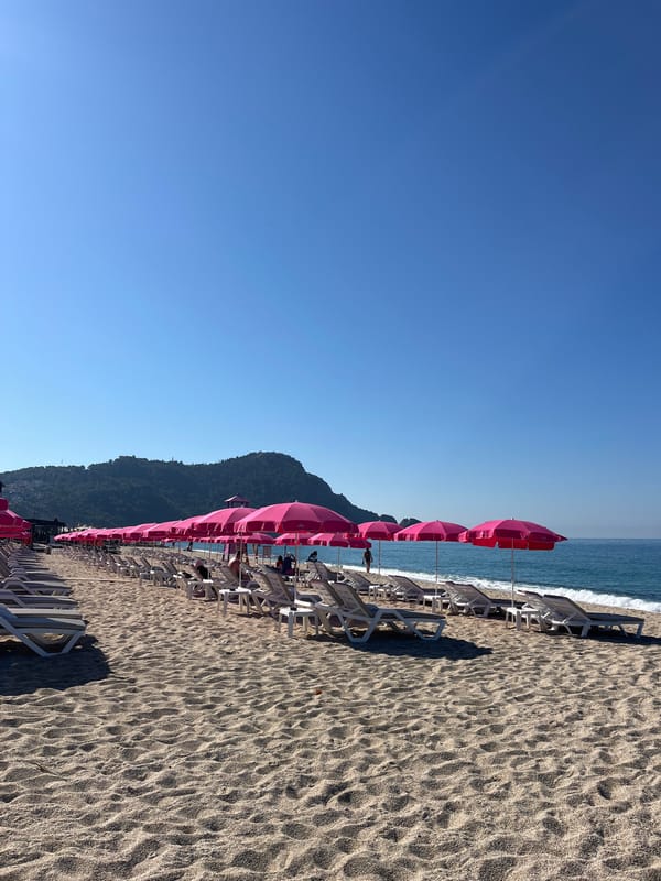 Morning beach scenes documented in Alanya, Turkey resort area