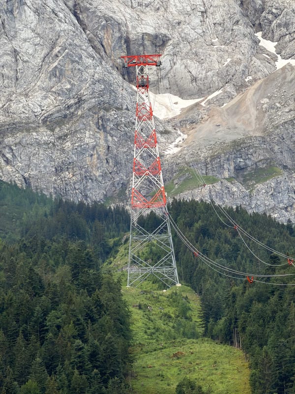 Alpine morning around a Grainau cable car and mountain peaks