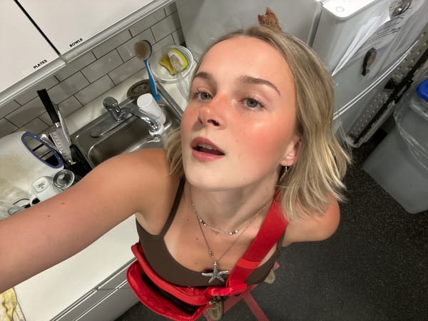 Woman takes selfies in Whistler late Sunday evening