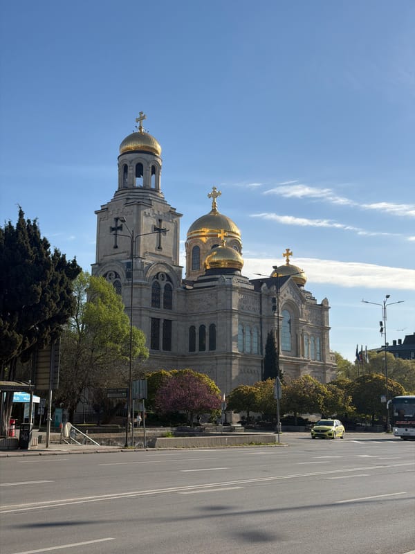 Cathedral photographed in early morning light in Varna, Bulgaria