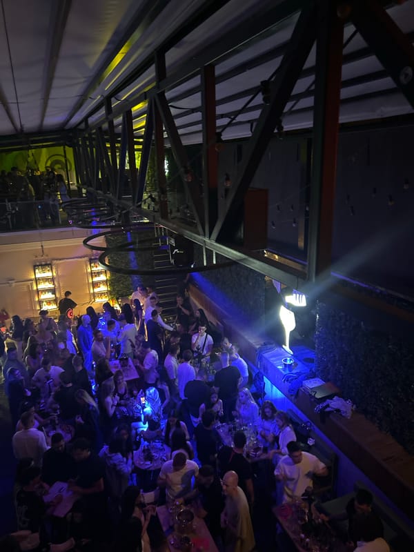 Busy Night Out: Crowded Multi-Level Club Scene in Plovdiv