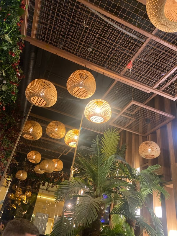 Restaurant interiors documented in Sofia Bulgaria evening
