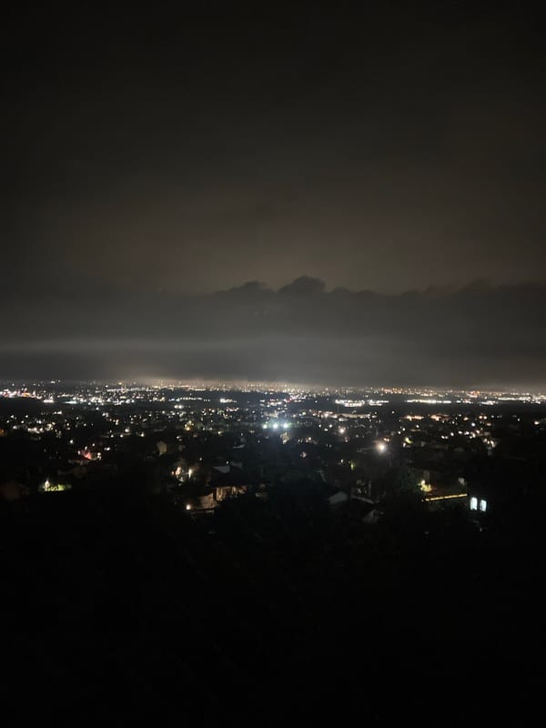 Nighttime city views captured from elevated position in Markovo
