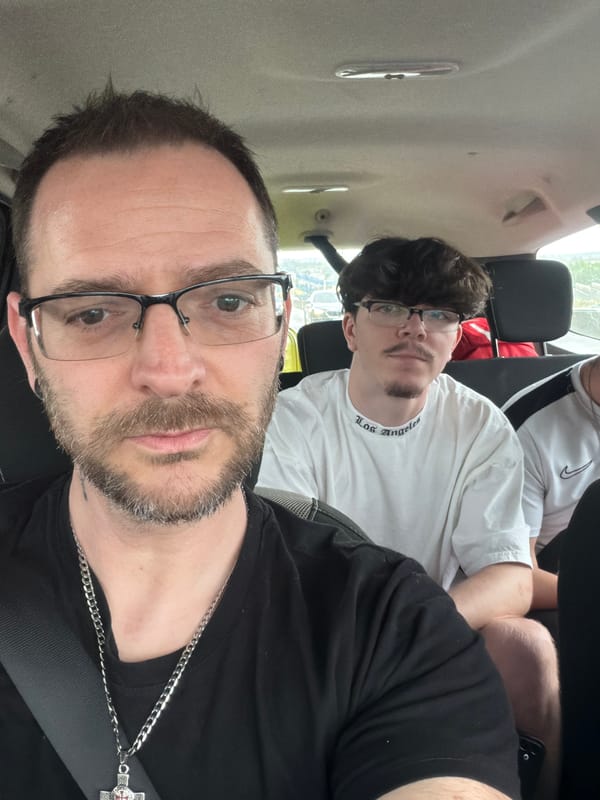 Two men photographed in vehicle selfie in Matosinhos