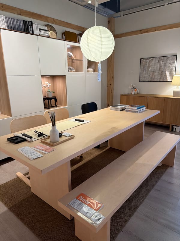 Browsing home furnishing displays at IKEA Goyang-si