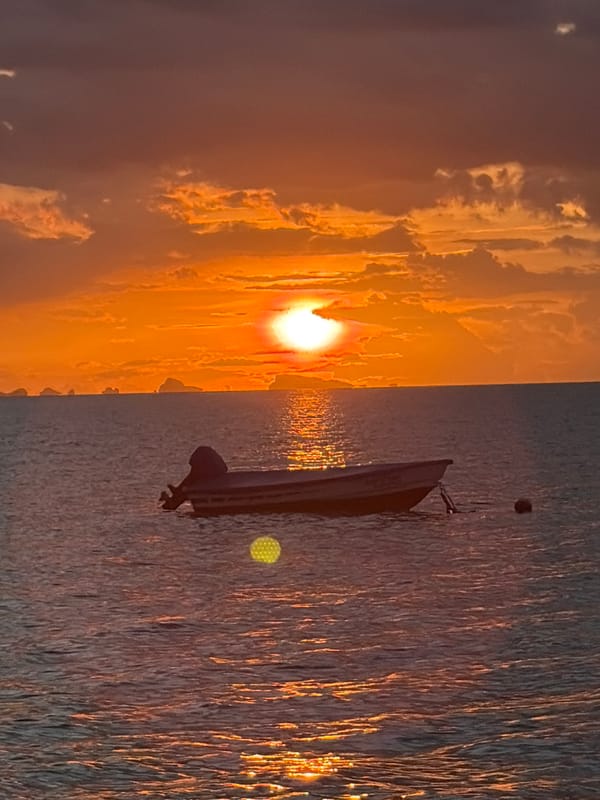 Beach sunset walk at Baan Thong Po Thailand