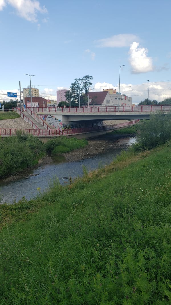 Morning along Prešov's riverside paths and embankments