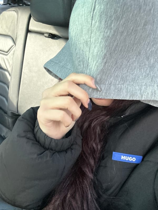 Person sits in car during rainy morning in Sofia
