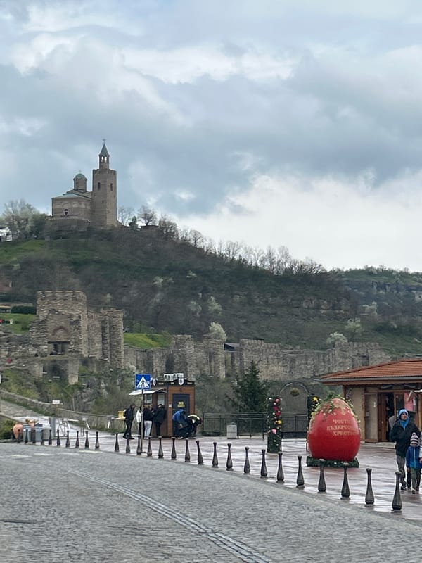 Tourist documents Tsarevets Fortress views in Veliko Tarnovo