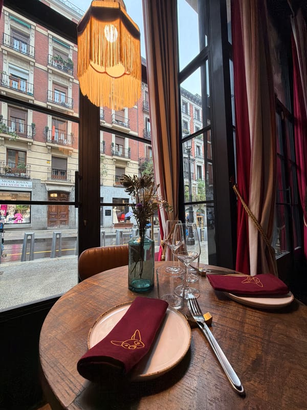 Madrid dining and street scenes documented during afternoon hours