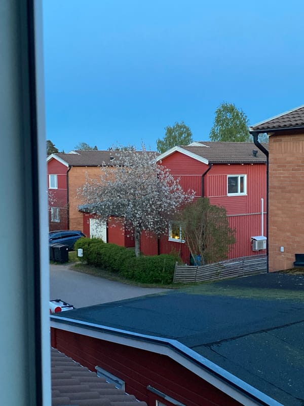 Quiet evening documented in Swedish residential neighborhood