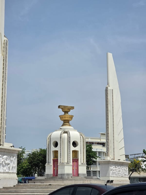 Bangkok morning scenes captured near Democracy Monument