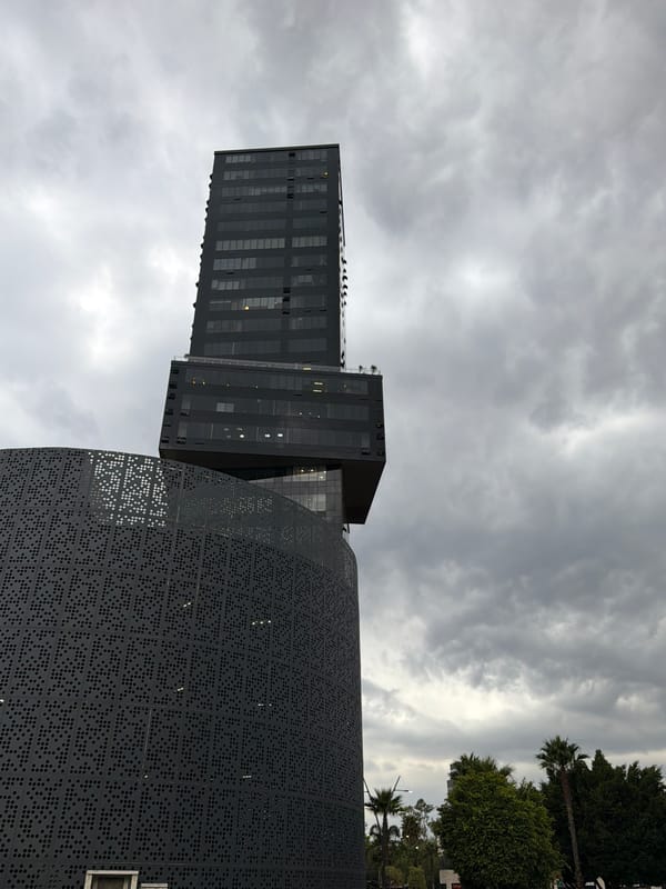 Urban architecture documented in Puebla, Mexico evening skyline
