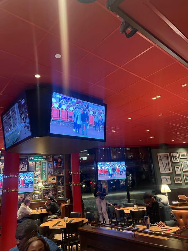 Soccer match viewed at sports pub in Hemsedal, Norway