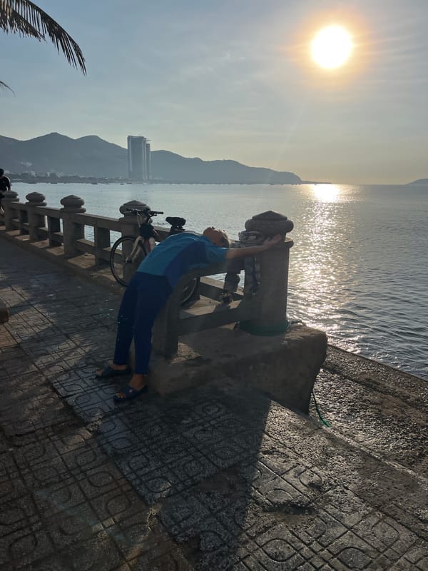 Coastal life documented during evening stroll in Nha Trang