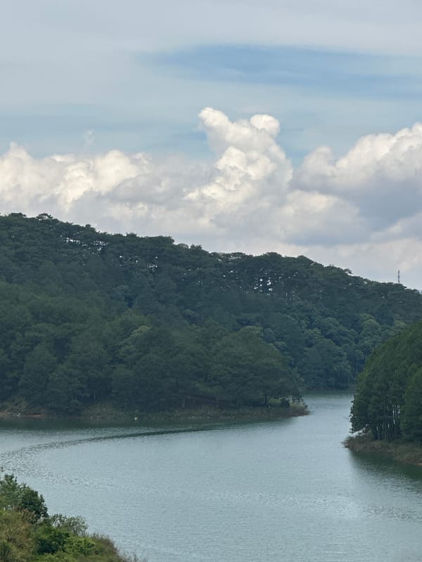 Morning lake views captured in Da Lat Vietnam highlands