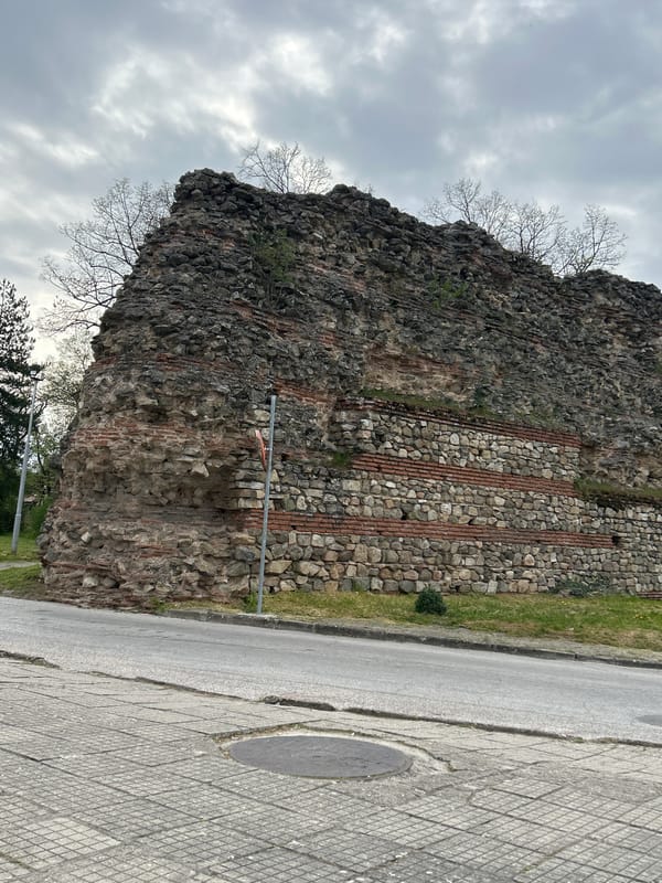 Tourist documents Roman ruins and wildlife in Hisarya, Bulgaria