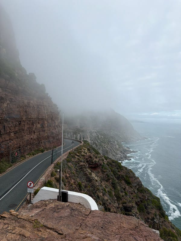 Heavy fog blankets Chapman's Peak Drive in Cape Town