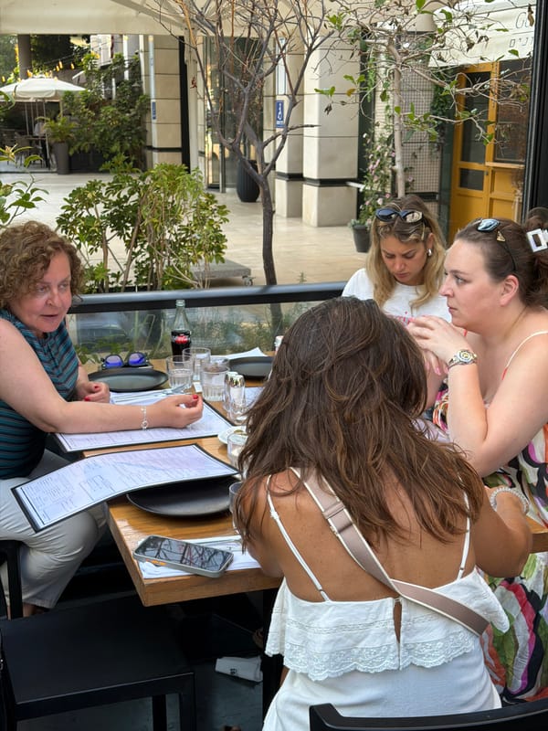 Women enjoy afternoon meal at Tel Aviv restaurant