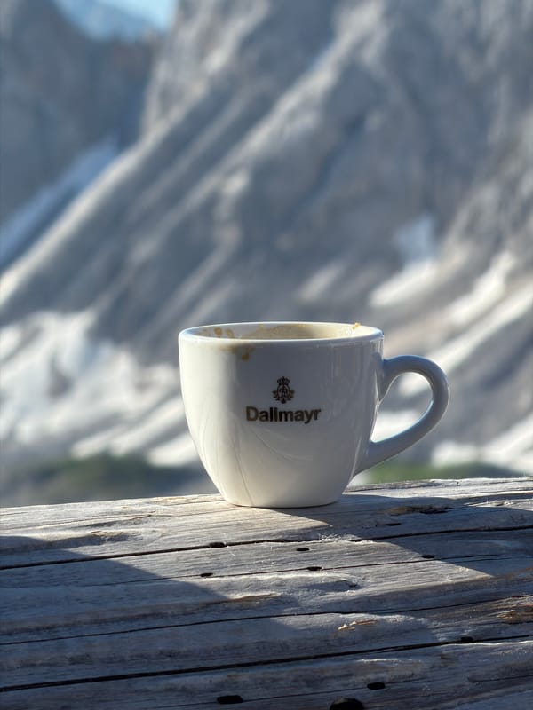 Morning coffee with Bavarian alpine views in Garmisch-Partenkirchen