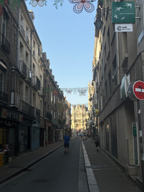 Sunny afternoon stroll through Dieppe's streets and cafes