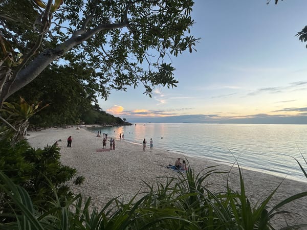 Peaceful dusk scenes captured across Koh Phangan beaches