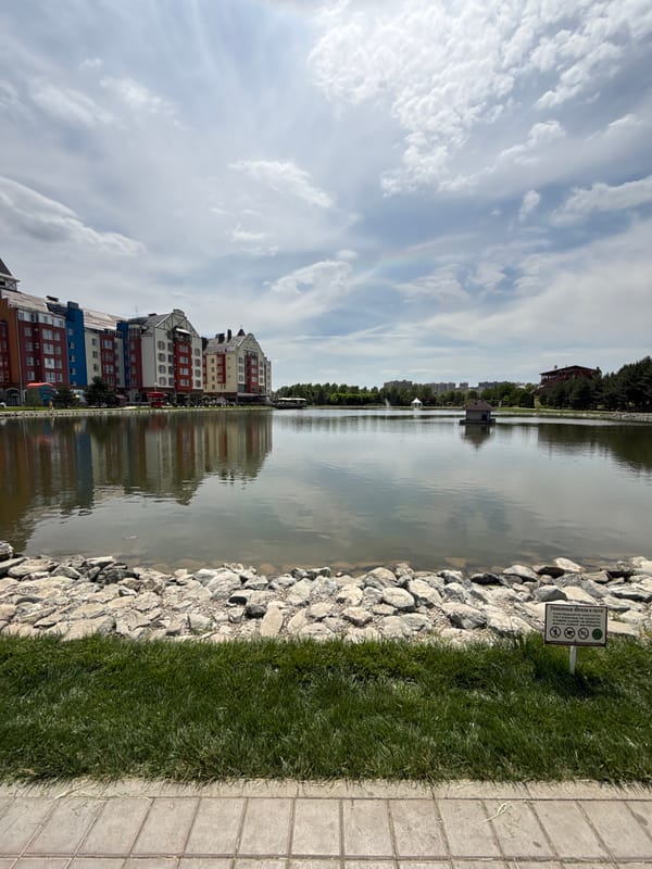 Morning leisure activities captured at Krasnodar fountain plaza district