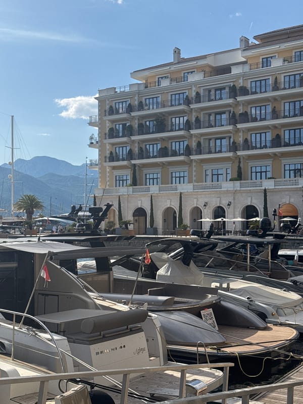 Sunny day scenes documented at Porto Montenegro luxury marina