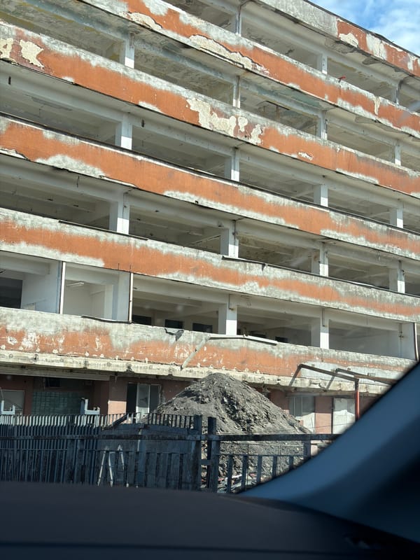 Unfinished building with empty window openings captured in Plovdiv