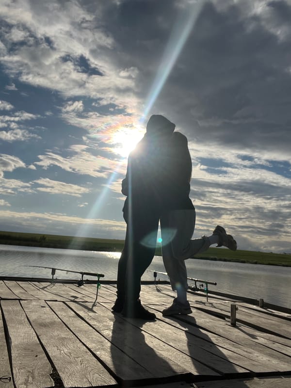 Dawn fishing session documented near Rudky lake with bioluminescent water