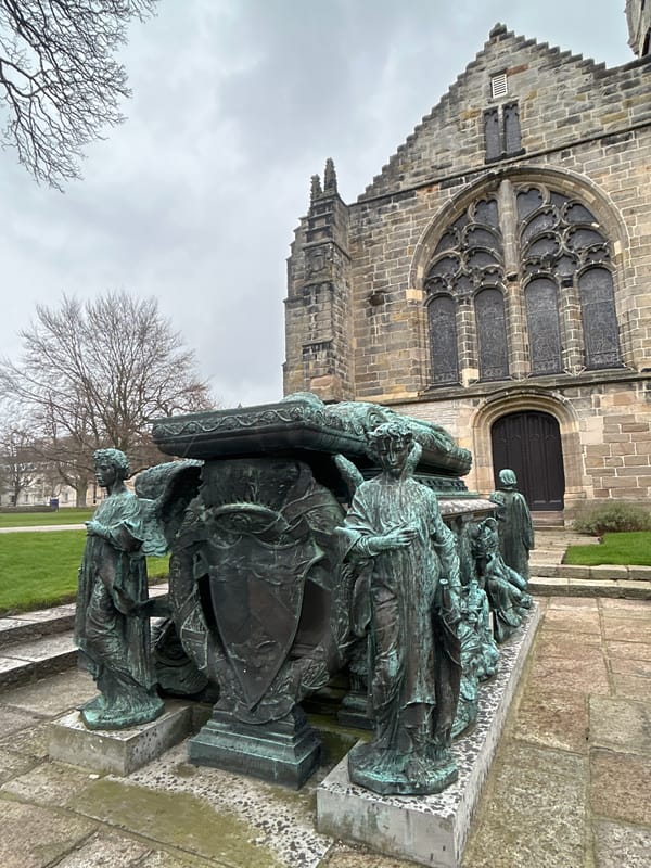 Tourist documents Aberdeen's historic landmarks in 12-minute walking tour