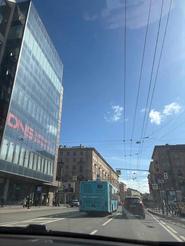 Morning glimpses of Saint Petersburg street life and architecture