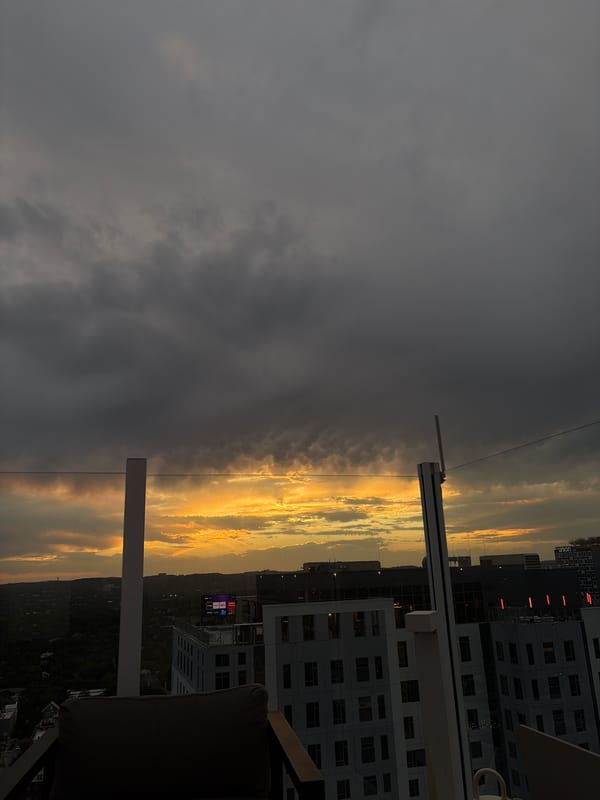 Dramatic sunset captured from Austin high-rises May 16