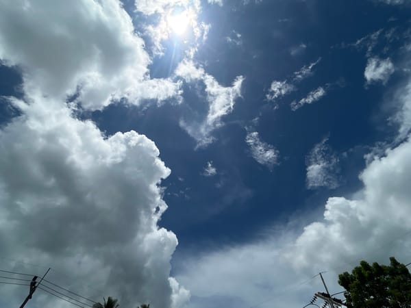 Clear skies with scattered clouds observed over Baan Hin Kong