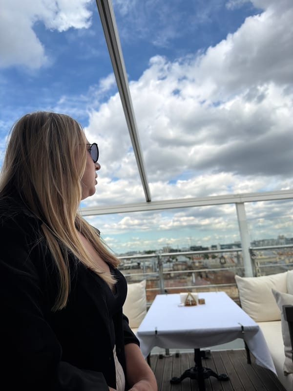 Rooftop brunch and selfies above the Saint Petersburg skyline