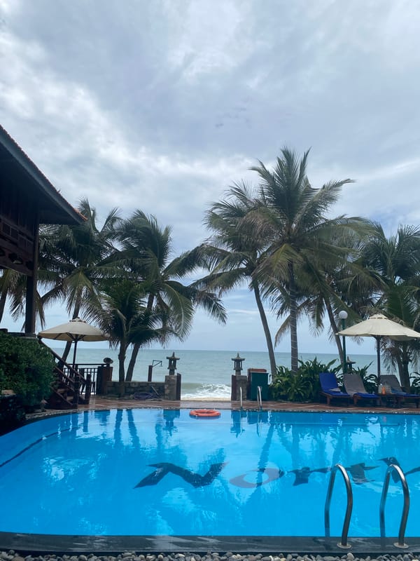 Family vacation moments captured at Vietnamese coastal resort