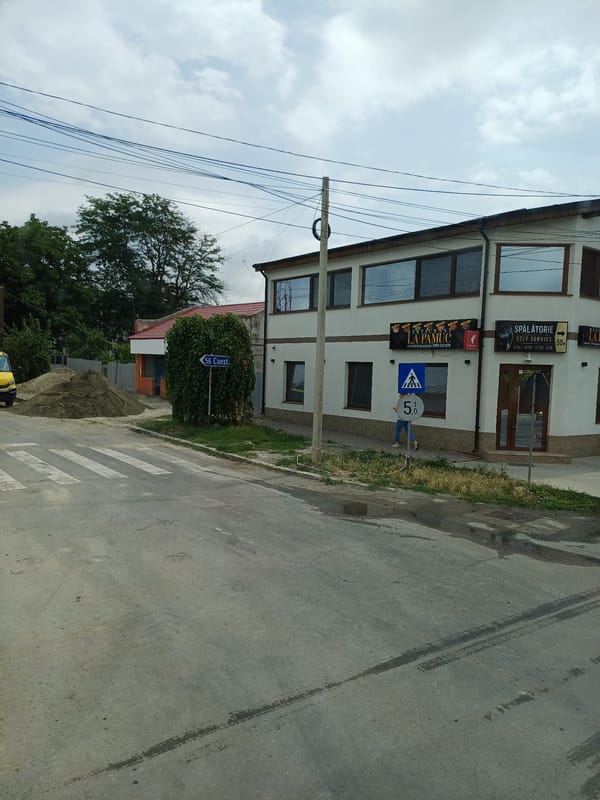 Street-level pass through Negru Vodă, Romania