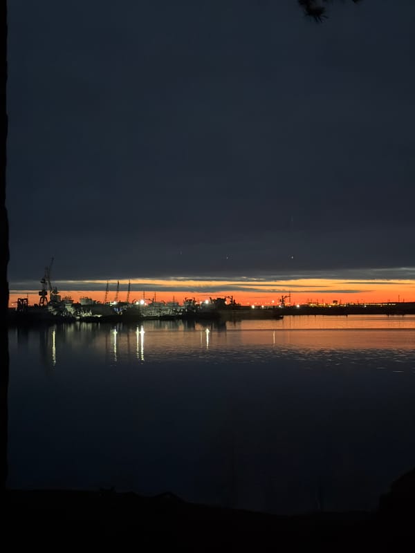 Twilight moments captured along Kama River in Chaikovsky, Russia