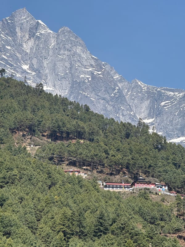 Clear mountain vista captured in Phakding, Nepal