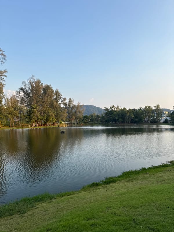 Woman photographed at lakeside locations in Choeng Thale, Thailand