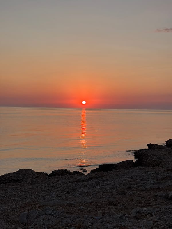Quiet Mediterranean sunset from the Dénia shore